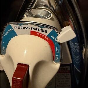 Antique General Electric White and Blue Steam Iron, made in USA